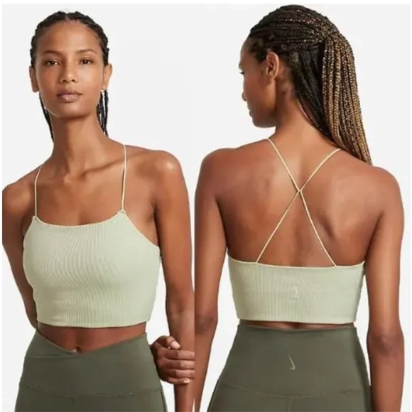 Nike Yoga Luxe Infinalon Ribbed Crop Tank Top - Picture 1 of 6